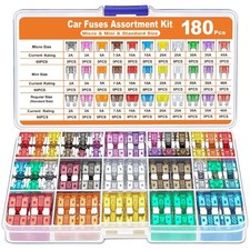 180PCS Car Fuse Assortment Kit Mini Standard Micro Blade Fuses with Puller picture