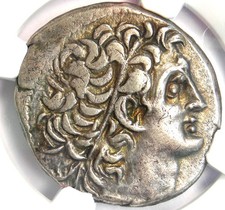 Ptolemy XII Silver AR Tetradrachm Coin 68 BC - NGC Choice VF - 5/5 Surfaces picture