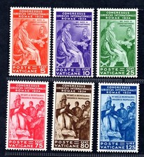 Vatican 1935 Congress Of Rome Scott #41-46 Mint Light Hinge picture