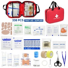 SEJOY 338 PCS FIRST AID KIT BAG MEDICAL EMERGENCY KIT TRAVEL CAMPING HOME WORK picture