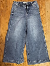 VICI Los Angeles Women's Size 27 Blue Stretch Wide Leg Jeans 93% Cotton Denim picture