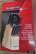 New Snap-on 11 pc Kitchen Knife Block Set EKCP11SET _Snap-on Logo on each blade picture