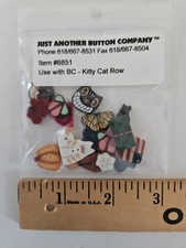 Just Another Button Company KITTY CAT ROW Button Pack #6851 for Cross Stitch MNF picture