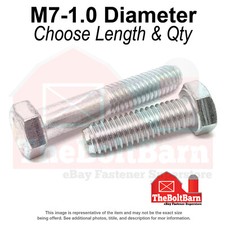 M7-1.0 Metric Class 8.8 Coarse Hex Cap Screws Zinc Clear (Choose Length & Qty) picture