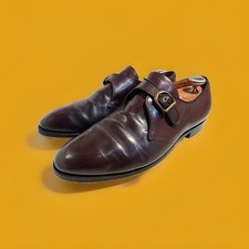 ALDEN 954 DARK BROWN SHELL CORDOVAN MONK STRAP PLAIN TOE SHOES SIZE 11 picture