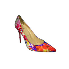 Christian Louboutin Satin Decollete 100 Bouquet Pumps EU 38.5 Authentic Heels picture