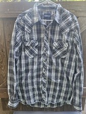 Vintage Wrangler Shirt XL Tall Fit  Gray Pearl Snap picture