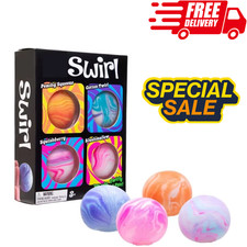 Needoh Teeny Swirl 4 Pack Squishy Fidget Toy Stress Relief Balls Sensory Toys  picture