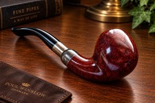 Rare Vintage Stanwell Silver Mount Bent Apple Briar Pipe 1998 Made in Denmark  picture