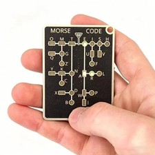Tool Portable Gadget Pocket Morse Code Trainer Card LED Electronic Learning picture
