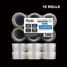 18 Rolls Carton Sealing Clear Packing Tape Box Shipping - 2 mil 2
