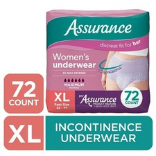 Assurance Women's Incontinence & Postpartum Underwear XL 72 Count picture