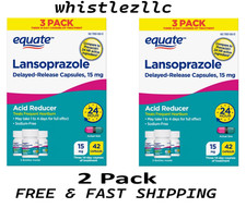 EQUATE Lansoprazole Delayed Release 15mg Acid Reducer 42 Capsules each - 2 Pack picture