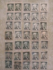 US Stamp Scott #1031 George Washington 1c Set of 35 Green Yr 1954 Canceled Used  picture