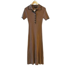 Merokeety Brown Polo Knit Sweater Dress Size M Medium NWT picture