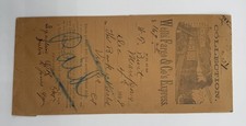 1899 Wells Fargo Express Collection Envelope Mariposa CA to Bank of Visalia GC19 picture