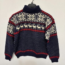 VTG Norsk Husflid Handknit Norwegian Wool Sweater Reindeer Nordic Medium C139 17 picture