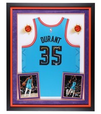 Kevin Durant Signed Framed Nike 2022-23 Turquoise Swingman Jersey Fanatics Auto picture