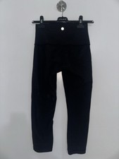 Lululemon High Waist Capri Leggings Black Size 2 Women's Yoga Pants Gym Workout picture