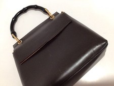 VINTAGE GUCCI BAMBOO LEATHER BAG 1990s /001-1888/001118 / Ford-era  (READ) picture