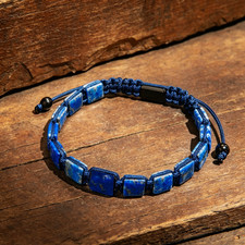 Natural Lapis Lazuli  Blue Stone Healing Protection Powerful Men Women Bracelet picture