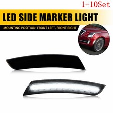 Smoked Front White LED Side Marker Light Lamp For Cadillac 15-20 ATS CTS 1-10Set picture