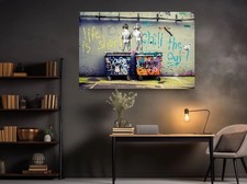 BANKSY  “Life Is Short Chill” Reproduction on Canvas ready To Hang  26 x 40 Inch picture
