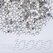 Qpretty Du 10000Pcs Clear Rhinestones Bulk Flat Back Crystal Glass Stone Round picture