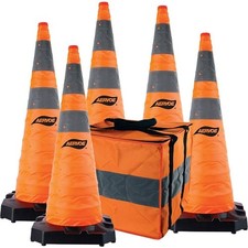 Aervoe 1187-5 36in Heavy-Duty Collapsible Safety Cones 5 Pack w Base picture