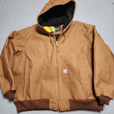 Carhartt 4XL Mens OJO140-M Duck Insulated Flannel-Lined Active Jacket 106673-BRN picture