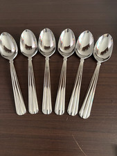 Set Of 6 Oneida USA UNITY Oval Soup Spoons Stainless Flatware 7-1/4