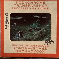 Vintage 1957 Kodachrome 35mm Slide People Swimming River Outdoors Nature picture