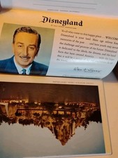 Vtg 50's Disneyland 26 Scenes Accordian Fold Postcard Walt Disney Unused GB9 picture