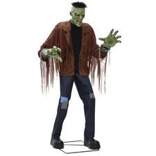 Animated Green Monster with LCD Eyes and Sound Halloween Decoration 7.5Ft picture