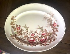Johnson Bros Windsor Ware Malvern 16” Oval Serving Platter Floral England picture