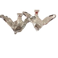 Vintage Princess House Crystal Dove Candy Dish Figurine Lot of 2 picture