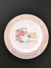 Saji Japan Fancy China Hand Painted 40th Anniversary Plate Gold Rim  picture