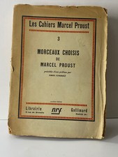 Les Cahiers Marcel Proust: 3 Morceaux Choisis de Marcel Proust Vintage Book  picture