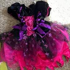 Girls Light-Up Sparkle Witch Costume | small Size (4-6 Years Old), Black/Pink picture
