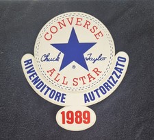 Vintage 1989 Converse All Star Authorized Dealer Window Sticker Decal picture