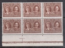 Newfoundland #147ii VF/NH Lathework Block Of Six picture