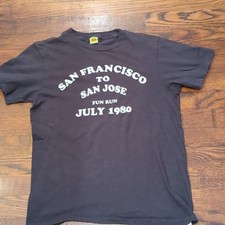 Vintage Velva Sheen Fun Run 1980s T-Shirt paper thin San Francisco to San Jose S picture