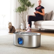 7L Stainless Steel Cat Water Fountain Ultra-Quiet Pump with Filters picture