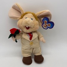 Angel Toy Corp Topo Gigio Plush Tan Corduroy Suit Red Rose New w Tags Rare picture