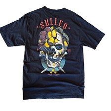 Sullen Men’s Black Skull Graphic Logo Crew Neck Short Sleeve T-Shirt Size L picture