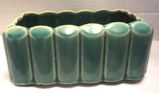 Vintage Nelson McCoy Pottery Teal Green Rectangular Planter Pot #608 1940 RETRO picture