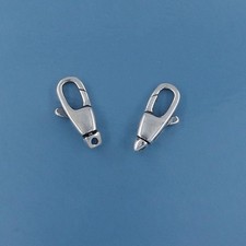 2 Small Sterling Silver Lobster Claw Clasp w/ Swivel Ring Connectors #33225 picture