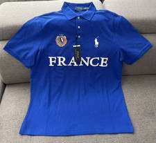 Men's Polo Ralph Lauren Blue Classic Fit France 26 World Cup Country Shirt BNWT picture