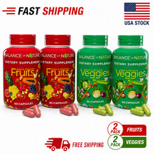 2 Pack, 180 Fruits and 180 Veggies Whole Food Supplement with Superfood New picture