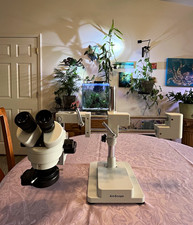 AmScope SM745 Trinocular Stereo Zoom Microscope – SZSTL2 + SZMA1 Boom Stand picture